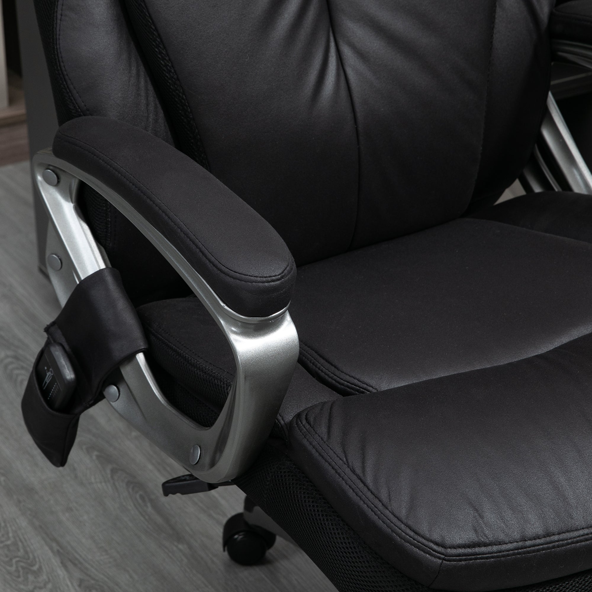 Big and Tall Massage Office Chair with Strong Vibration, Microfiber Office Chair, 27.25