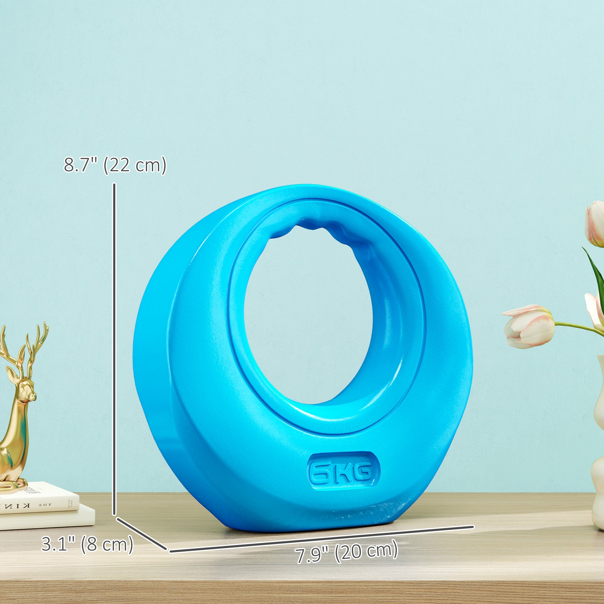 13lbs Kettlebell, Soft Kettle Bell with Wide Handle for Home Gym Weight Lifting and Strength Training, Light Blue Strength Training Equipment at Gallery Canada