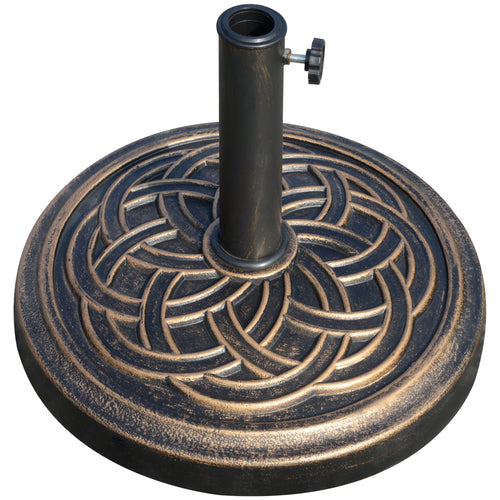 25 lb Heavy Duty Patio Umbrella Base, Round Market Umbrella Stand for Outdoor, Deck, Backyard, Garden, Bronze