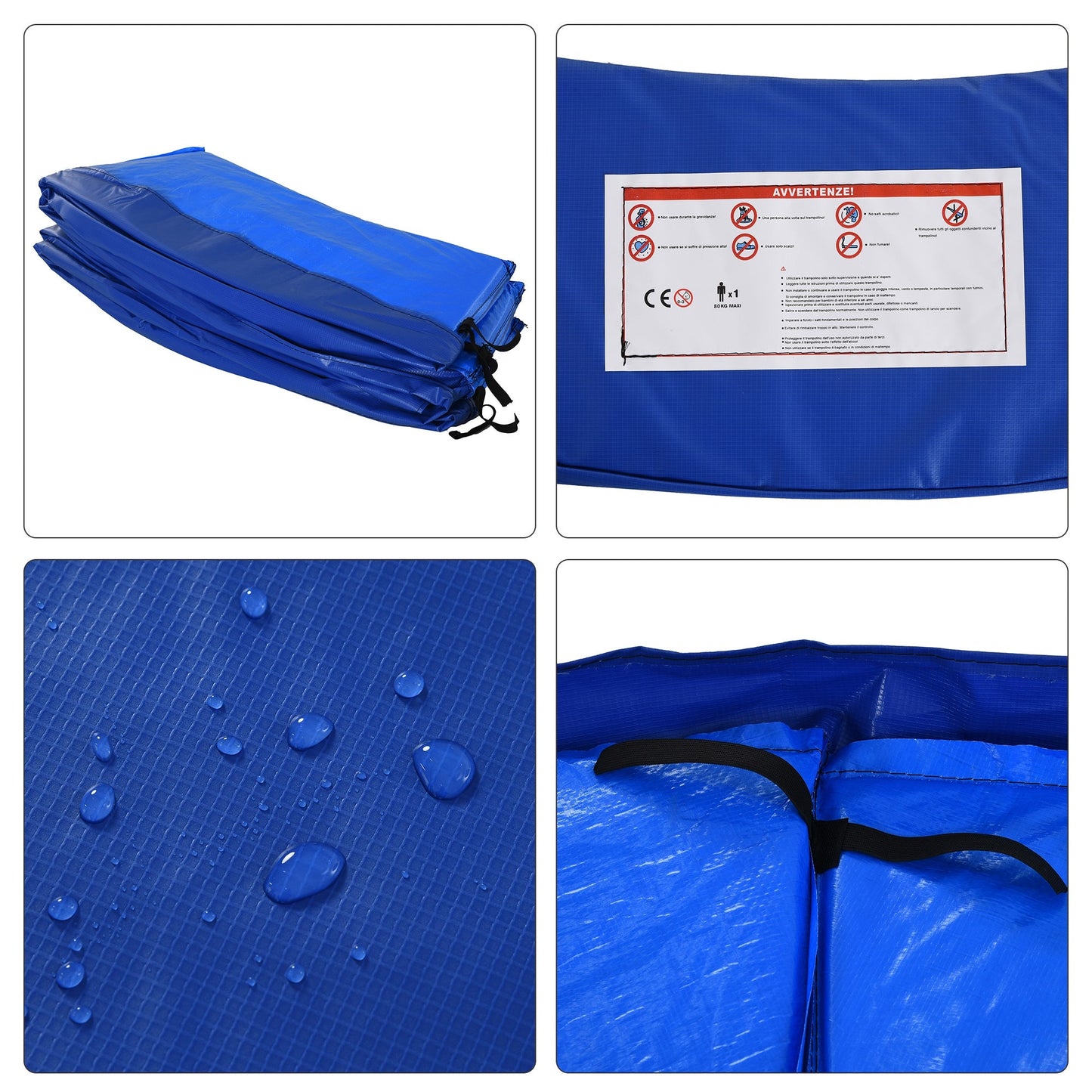 Φ8ft Trampoline Pad Φ96" Spring Safety Replacement Gym Bounce Jump Cover EPE Foam Blue Trampolines   at Gallery Canada