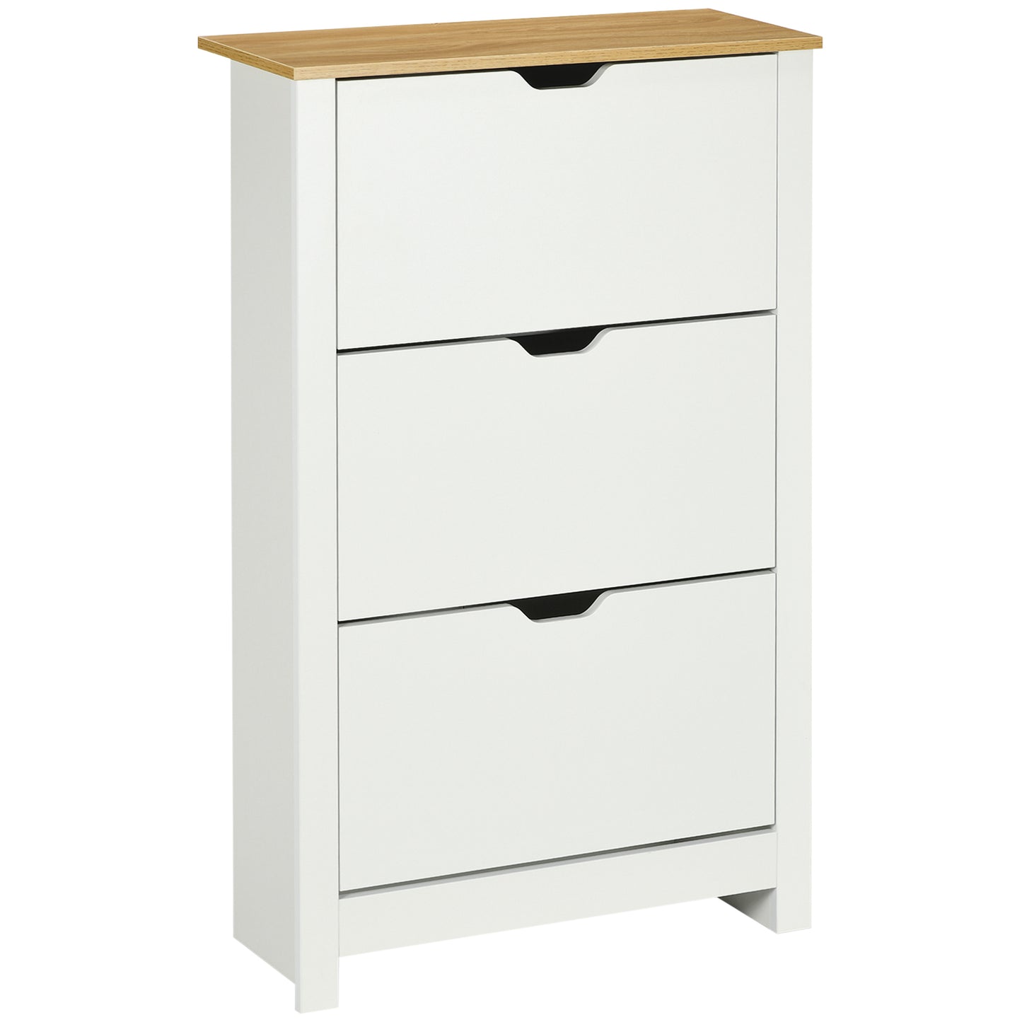 Shoe Storage Cabinet with 3 Flip Drawers and Adjustable Shelves for 18 Pairs of Shoes, White Shoe Storage Cabinets & Racks   at Gallery Canada