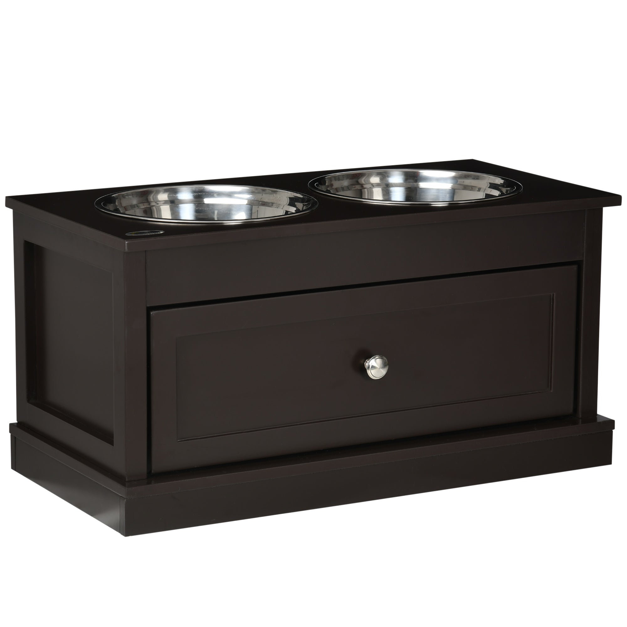 Elevated Dog Bowls with Storage Drawer for Large Dogs, Coffee Dog Bowls at Gallery Canada