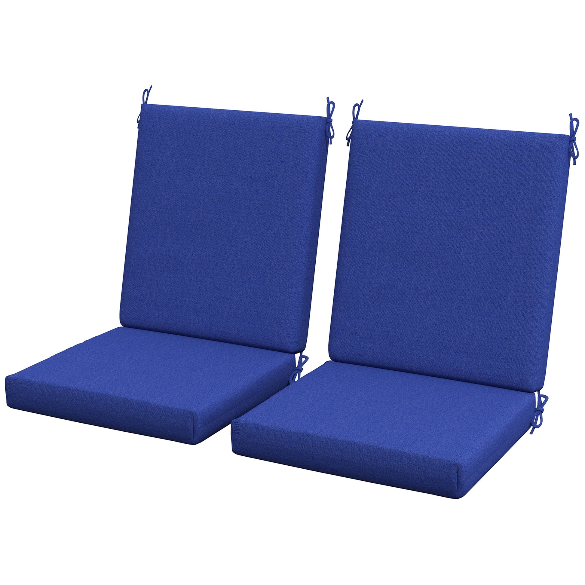 Outdoor Cushions Set of 2 for Dining Chairs, Outdoor Seat Cushions with Back, Fade-Resistant Yarn-Dyed Polyester, Navy Patio Chair Cushions Navy Blue  at Gallery Canada