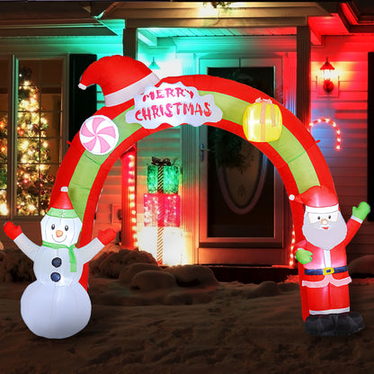 10FT Christmas Inflatable Archway, Outdoor Xmas Blow Up Santa Claus and Snowman Arch with Built-in LED Lights for Yard Christmas Inflatables at Gallery Canada