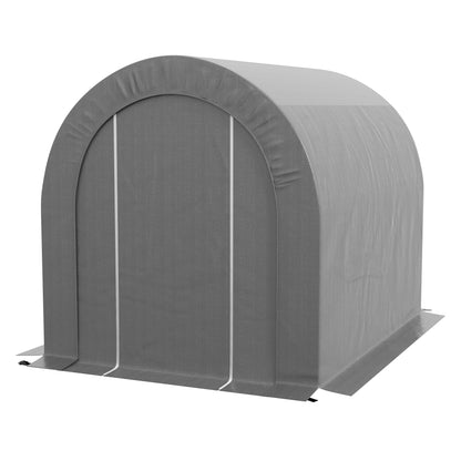 6' x 8' Outdoor Storage Shed, Heavy Duty Galvanized Steel Portable Shed for Bike, Motorcycle, Garden Tools, Dark Grey Sheds at Gallery Canada