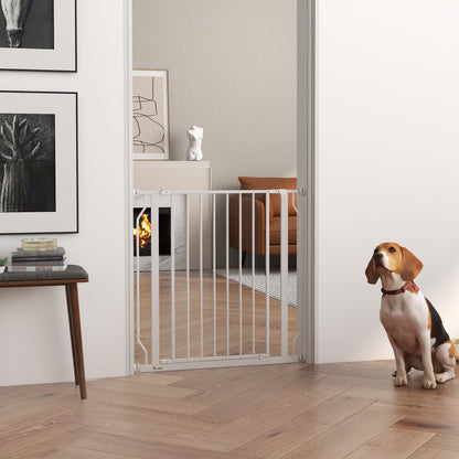 30"- 34" Easy Install Pet Gate w/ Door &; Double Locking System, Extra Wide Dog Gate for Stairs, Hallways, White Houses, Kennels & Pens White  at Gallery Canada