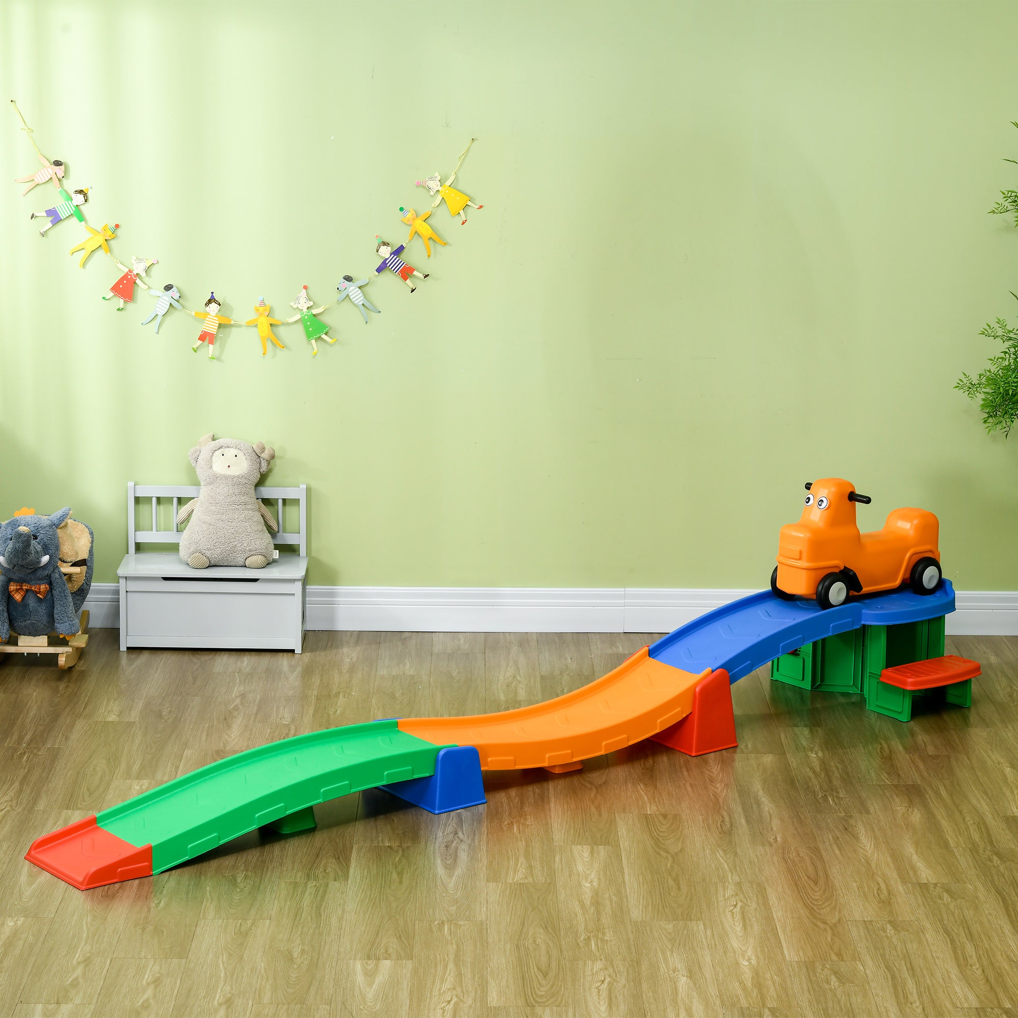 9.8 ft Up and Down Roller Coaster for Kids, Thrill 4 Pieces Toddler Roller Coaster Ride on Toy with Side Steps, Sliding Car with Handles, for 2-5 Years Old Push Cars for Toddlers at Gallery Canada