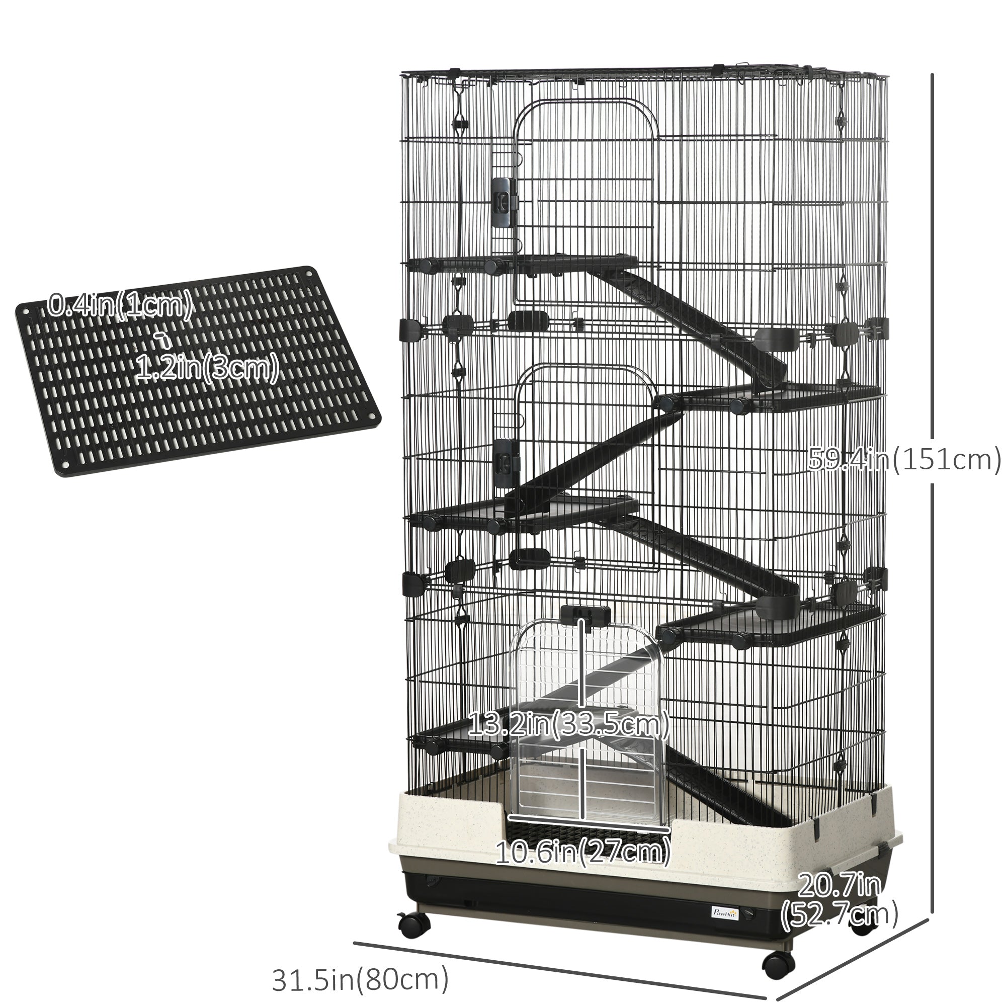 6-tier Platform Rolling Small Animal Cage Rabbit Hutch Pet Play House with Platform, Ramp,Removable Tray. 4 universal wheels (Black) for Bunny Pet Mink Chinchilla Houses & Habitats at Gallery Canada