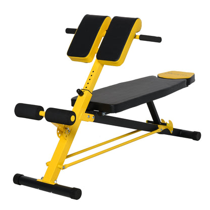 Adjustable Weight Bench Roman Chair Exercise Training Multi-Functional Hyper Extension Bench Dumbbell Bench Ab Sit up Decline Flat Black and Yellow Weight Benches Black and Yellow  at Gallery Canada