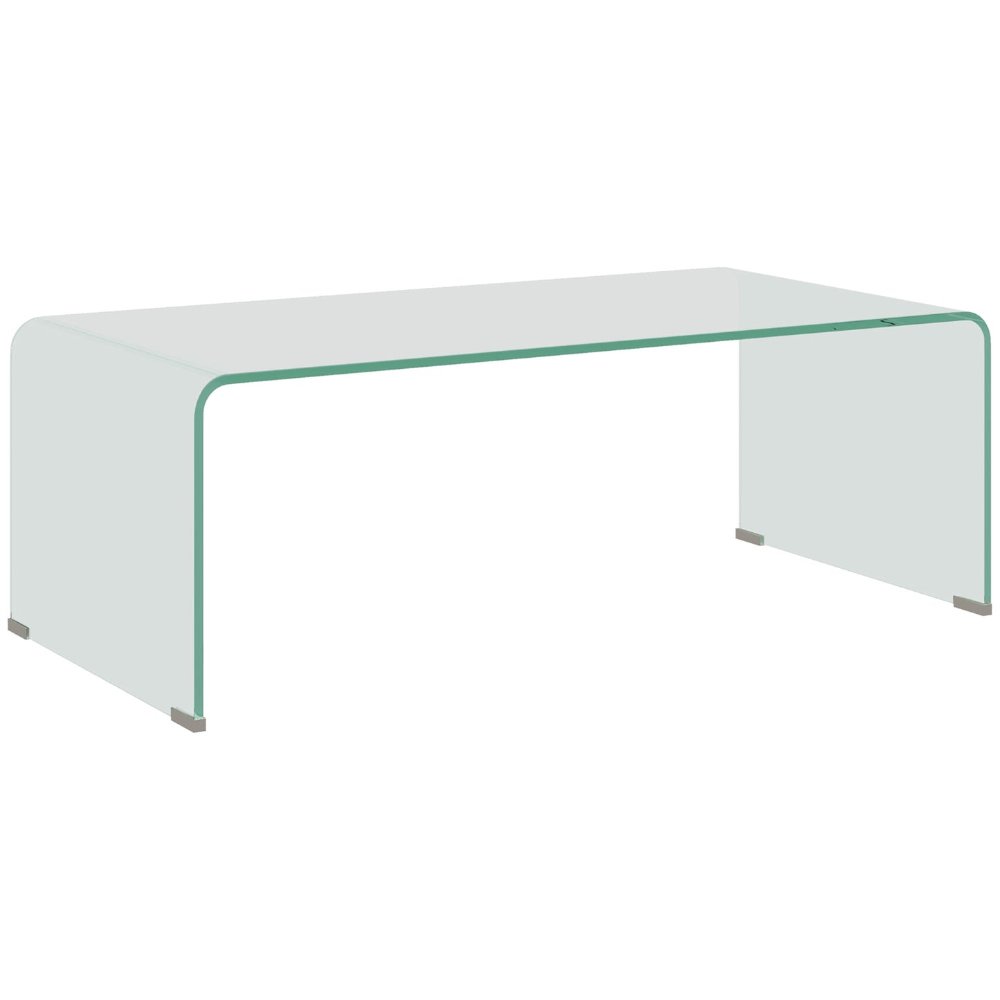 Glass Coffee Table, Clear Coffee Tables for Living Room, Modern Rectangle Center Table with Safe Rounded Edges Coffee Tables   at Gallery Canada