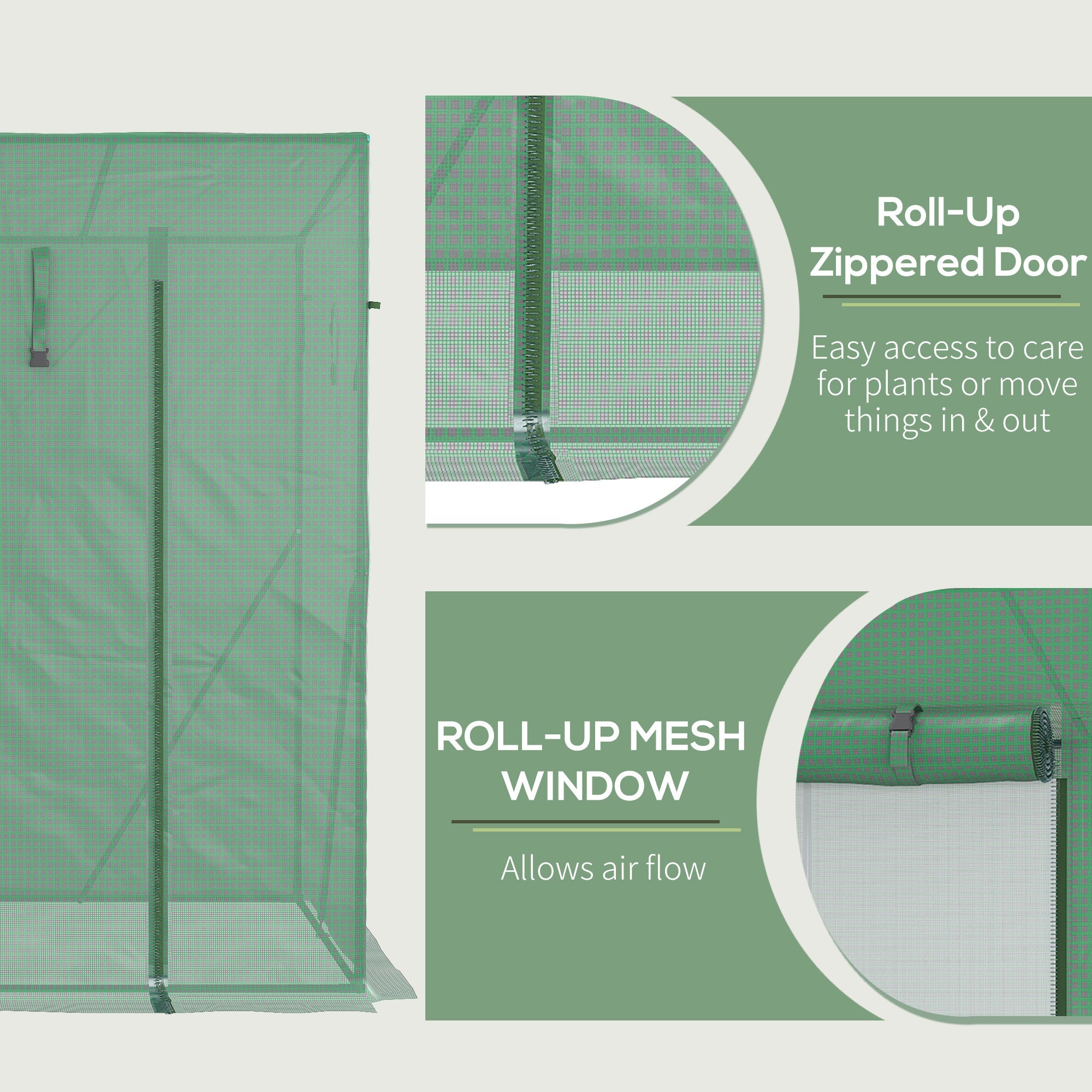 6.6' x 2.5' x 5.5' Patio Hot House, Walk-in Garden Greenhouse with Steel Frame, Door, Window for Balcony, Patio, Green Walk In Greenhouses   at Gallery Canada