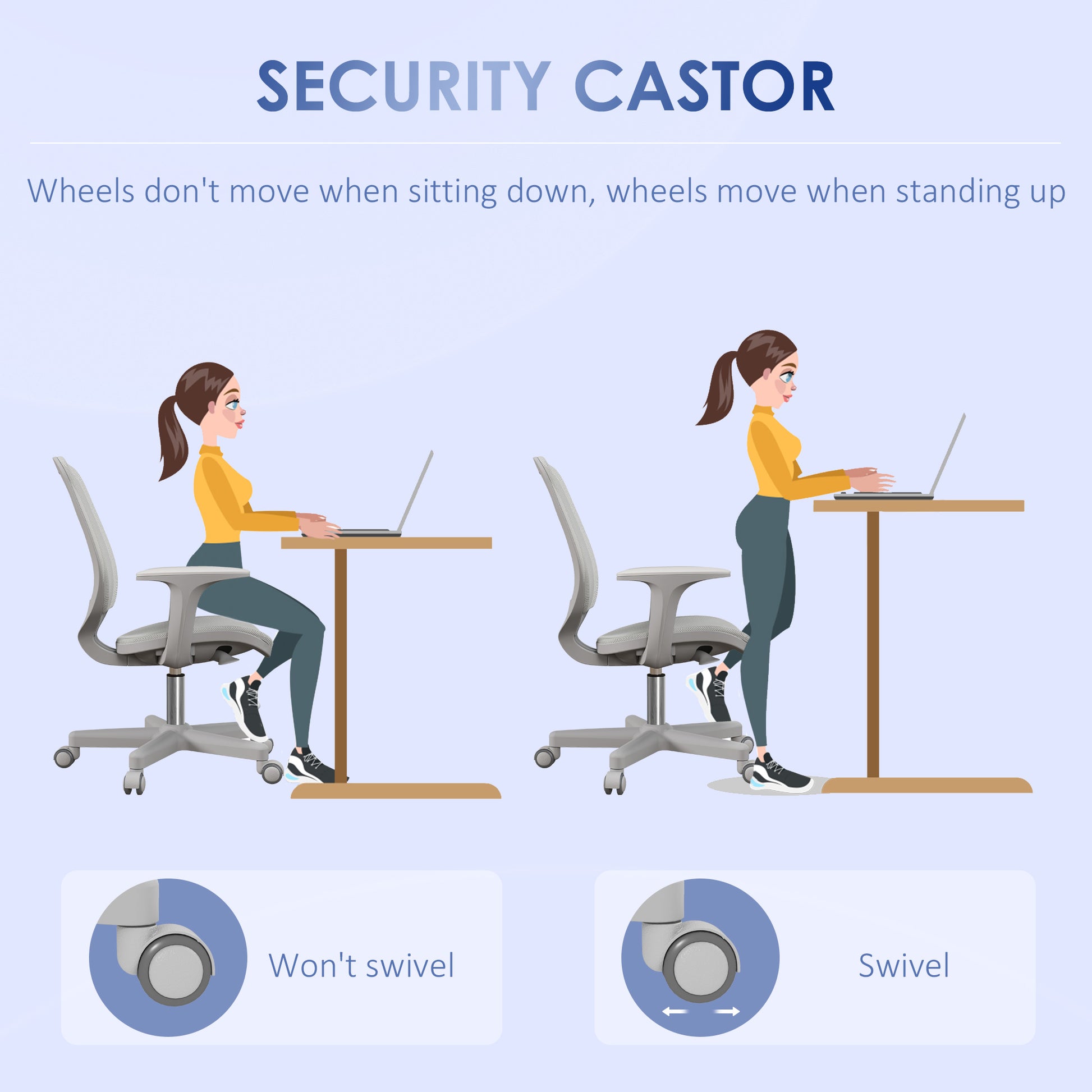 Office Chair, Small Computer Desk Chair with Mesh Back, Swivel Security Castors, Arm, Grey Office Chairs   at Gallery Canada