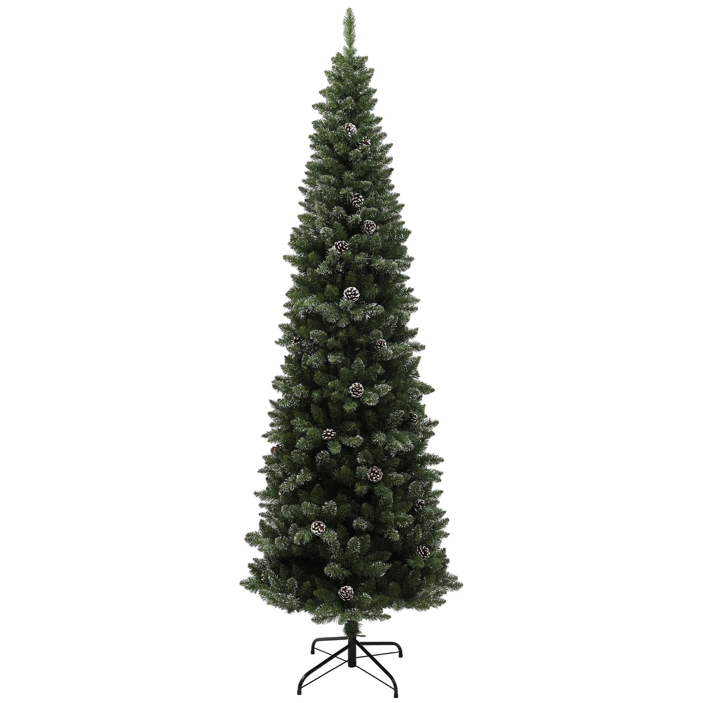 7ft Artificial Pencil Christmas Tree with 980 Branches, Pinecones, Metal Stand, Realistic Xmas Tree for Home Pencil Christmas Trees at Gallery Canada