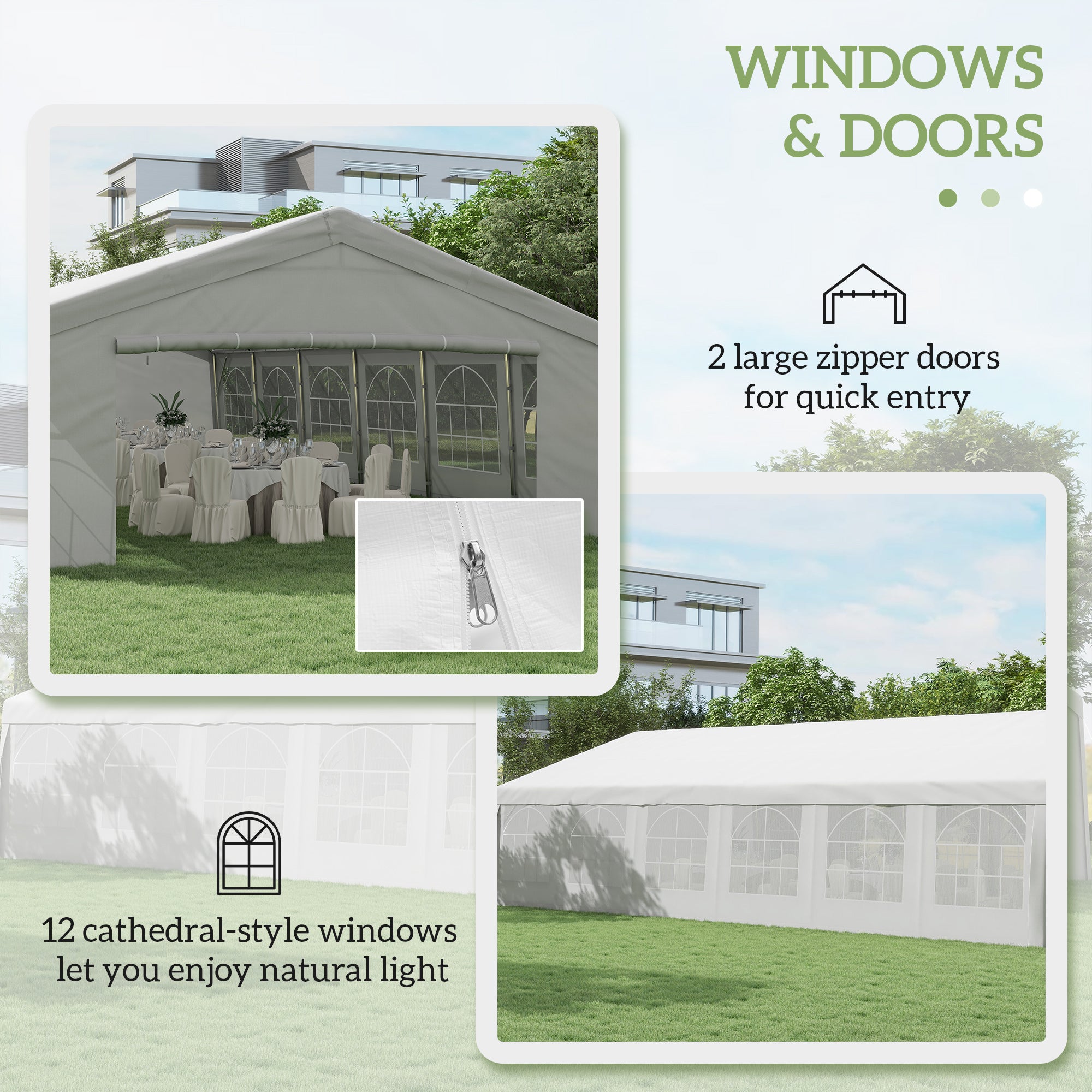 40' x 20' Large Outdoor Party Event Tent Patio Gazebo Canopy with Removable Sidewall, White Canopy Tents at Gallery Canada