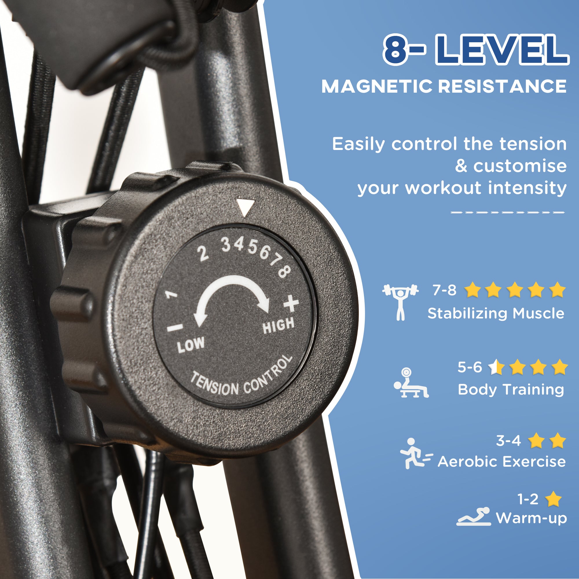 3 in 1 Folding Exercise Bike, Foldable Stationary Bike with 8-Level Magnetic Resistance, Adjustable Seat, Black Exercise & Stationary Bikes at Gallery Canada