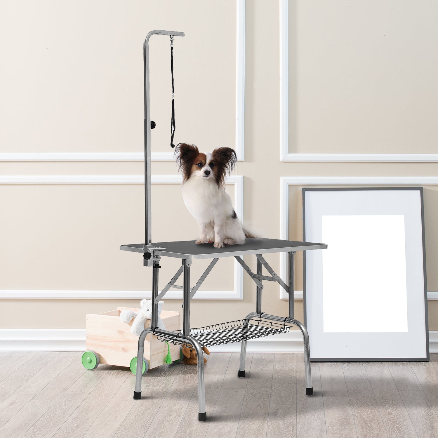 36-inch Dog Grooming Table Stainless Steel QUALITY GUARANTEED with Adjustable Arm and Basket Dog Grooming Tables   at Gallery Canada