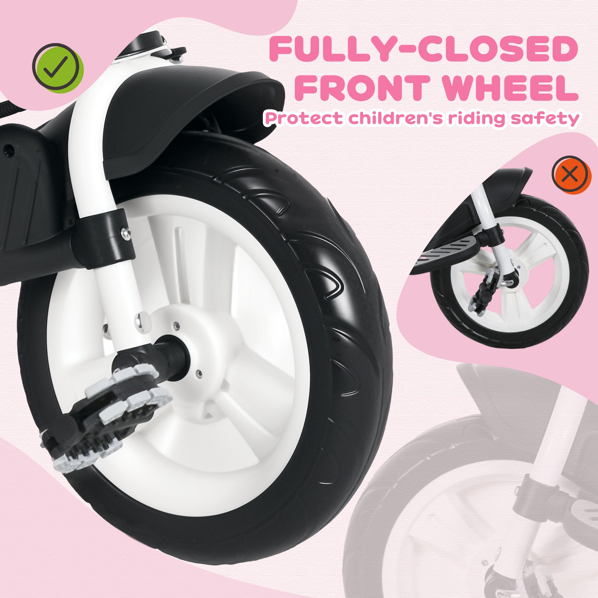6 in 1 Tricycle for Toddler 1-5 Years with Parent-Push Handle, Pink Tricycles for Kids at Gallery Canada
