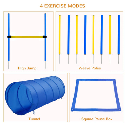 Dog Agility Starter Kit Pet Outdoor Exercise Training Set Tunnel Weave Pole High Jumper Dog Agility Training Equipment   at Gallery Canada