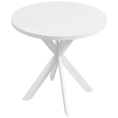 29" Dining Table, Contemporary Round Kitchen Table with Steel Legs, White Dining Tables   at Gallery Canada