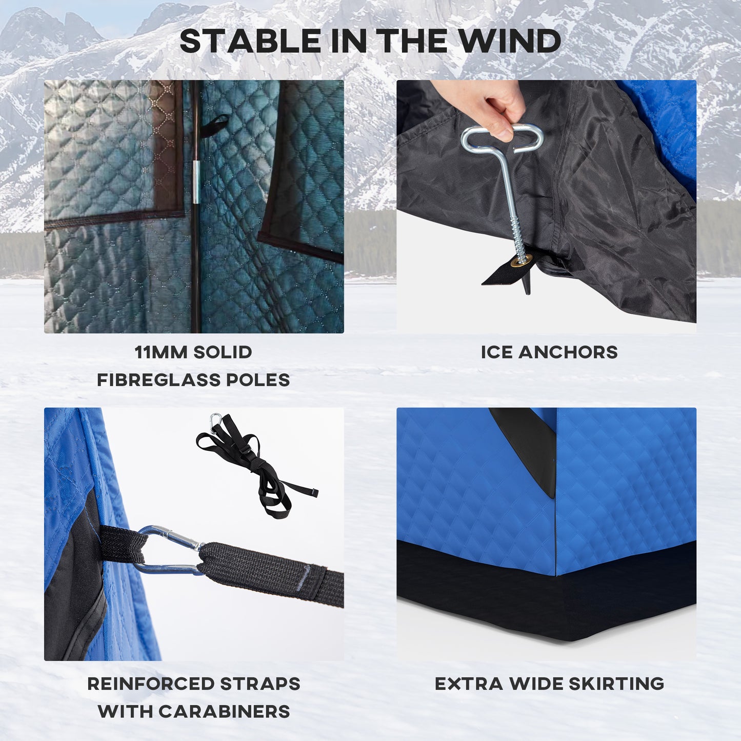 3-4 Person Insulated Ice Fishing Shelter, Pop up Ice Fishing Tent with Windows, Vents and Carry Bag, for Low-Temp -22℉ Ice Fishing Tents   at Gallery Canada