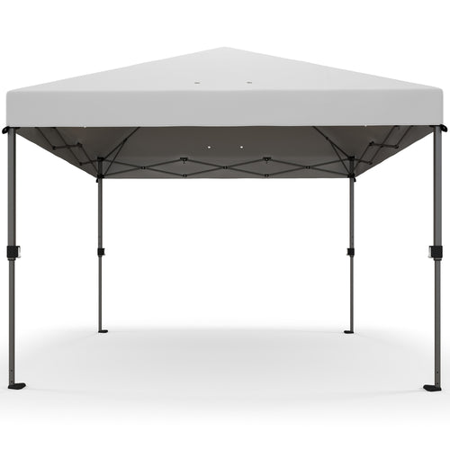 10x10FT Pop Up Canopy with 1-Button Push, Wheeled Bag, Stakes, Ropes, Sandbags, Height Adjustable Instant Sun Shelter