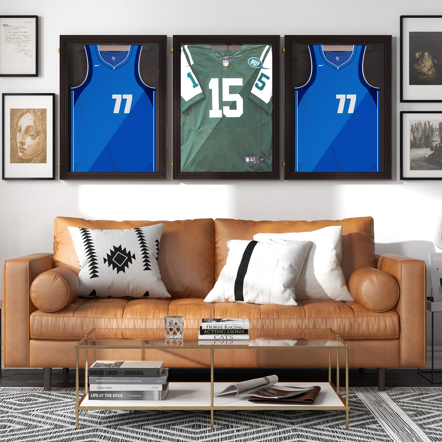 Set of 3 Jersey Display Frame Case, Acrylic Sports Shirt Shadow Box for Basketball Football Baseball, 23.5" x 31.5", Brown Jersey Display Cases   at Gallery Canada