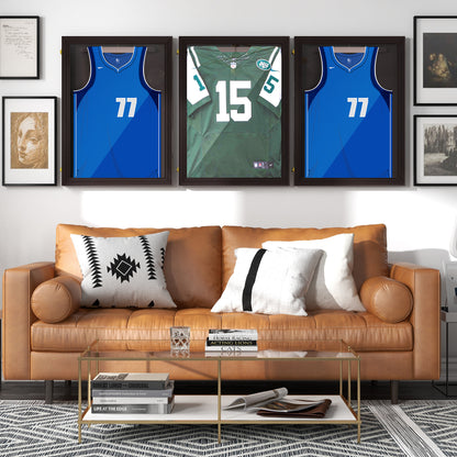 Set of 3 Jersey Display Frame Case, Acrylic Sports Shirt Shadow Box for Basketball Football Baseball, 23.5" x 31.5", Brown Jersey Display Cases   at Gallery Canada