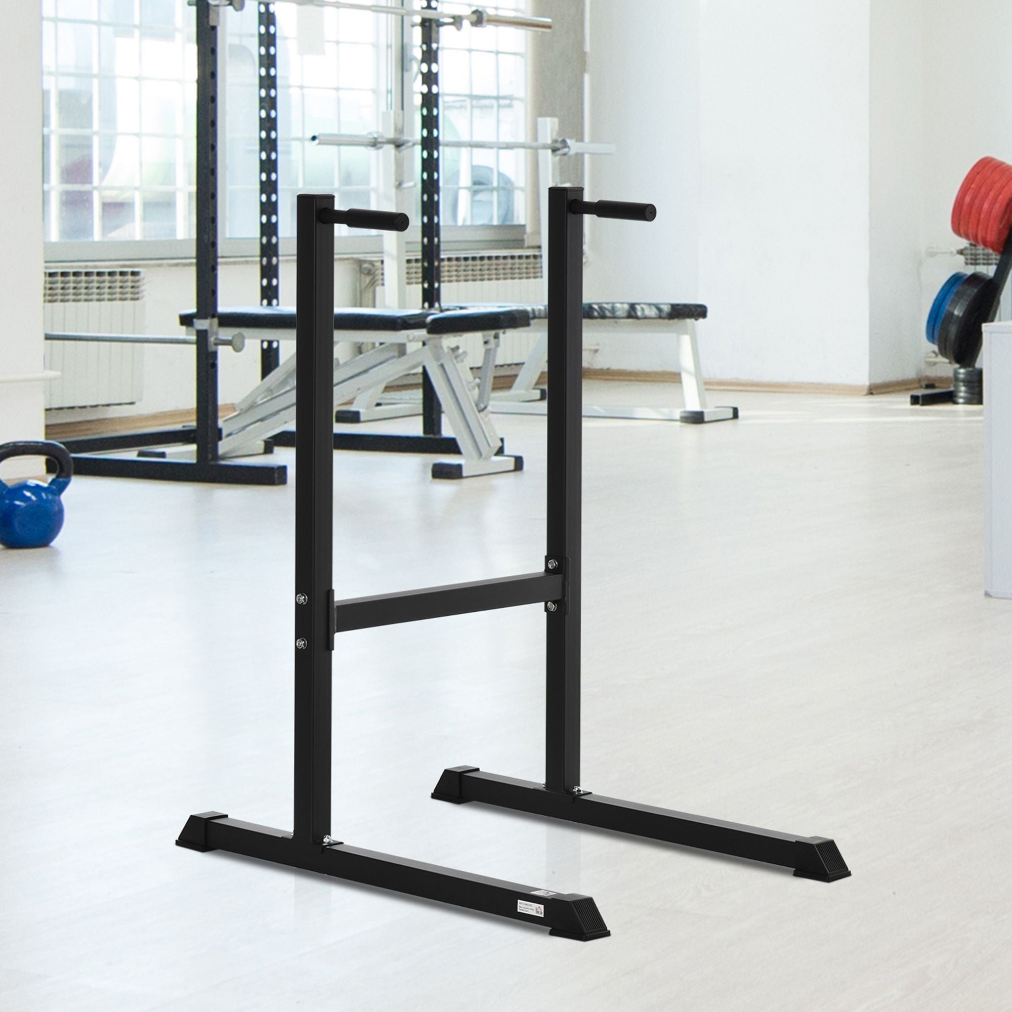 Dip Station with Padded Handles, Multifunctional Fitness Training Dip Bar for Indoor Home Gym Workout, Black Power Towers at Gallery Canada