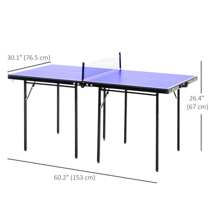 Folding Table Tennis Table, Portable Ping Pong Table with Side Handles, Net, Blue Game Tables   at Gallery Canada