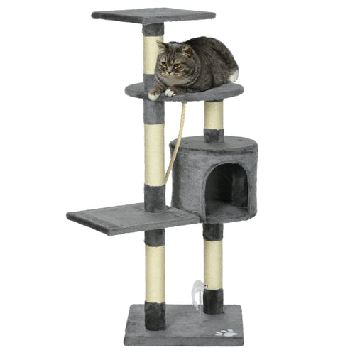 44Inch Scratching Cat Tree Multi Level Activity Center Kitty Condo Furniture Post Grey