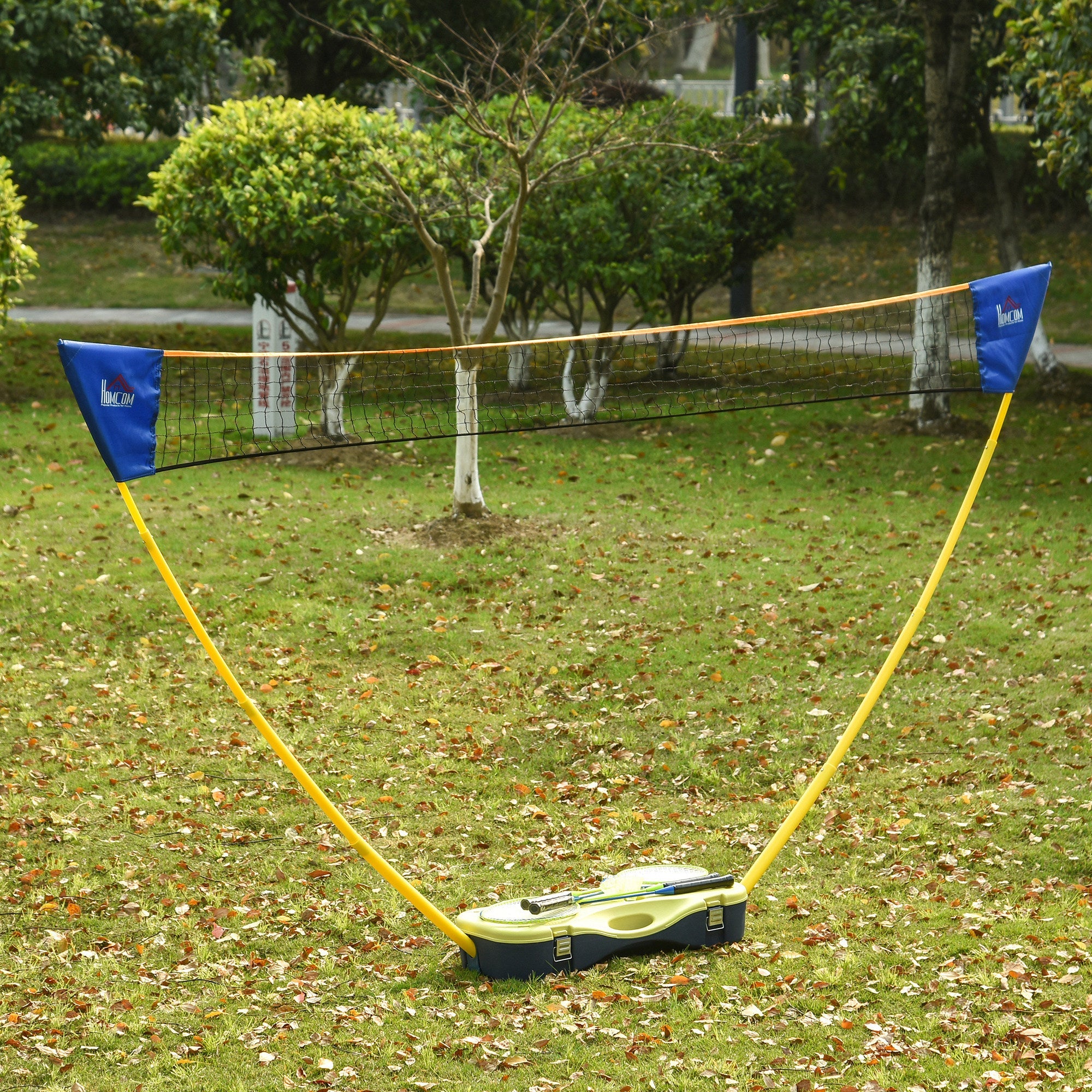 Foldable 9.5x5 ft Portable Badminton Net Set with Rackets & Shuttlecocks, Multi Colour Badminton   at Gallery Canada