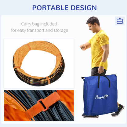 Dog Tunnel, 13 Foot Long, 24" Open Pet Agility Equipment with 2 Support Brackets, Carrying Bag, Orange Dog Agility Training Equipment   at Gallery Canada