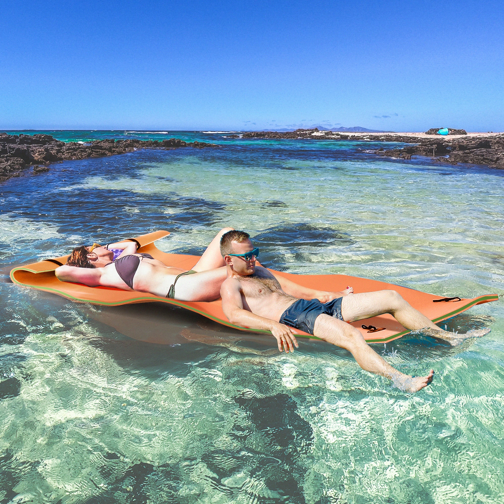 10' x 5' Roll-Up Pool Float Pad Water Floating Mat for Lake, Ocean, Pool Playing, Relaxing &; Recreation, Orange Water Sports & Boating Supplies at Gallery Canada