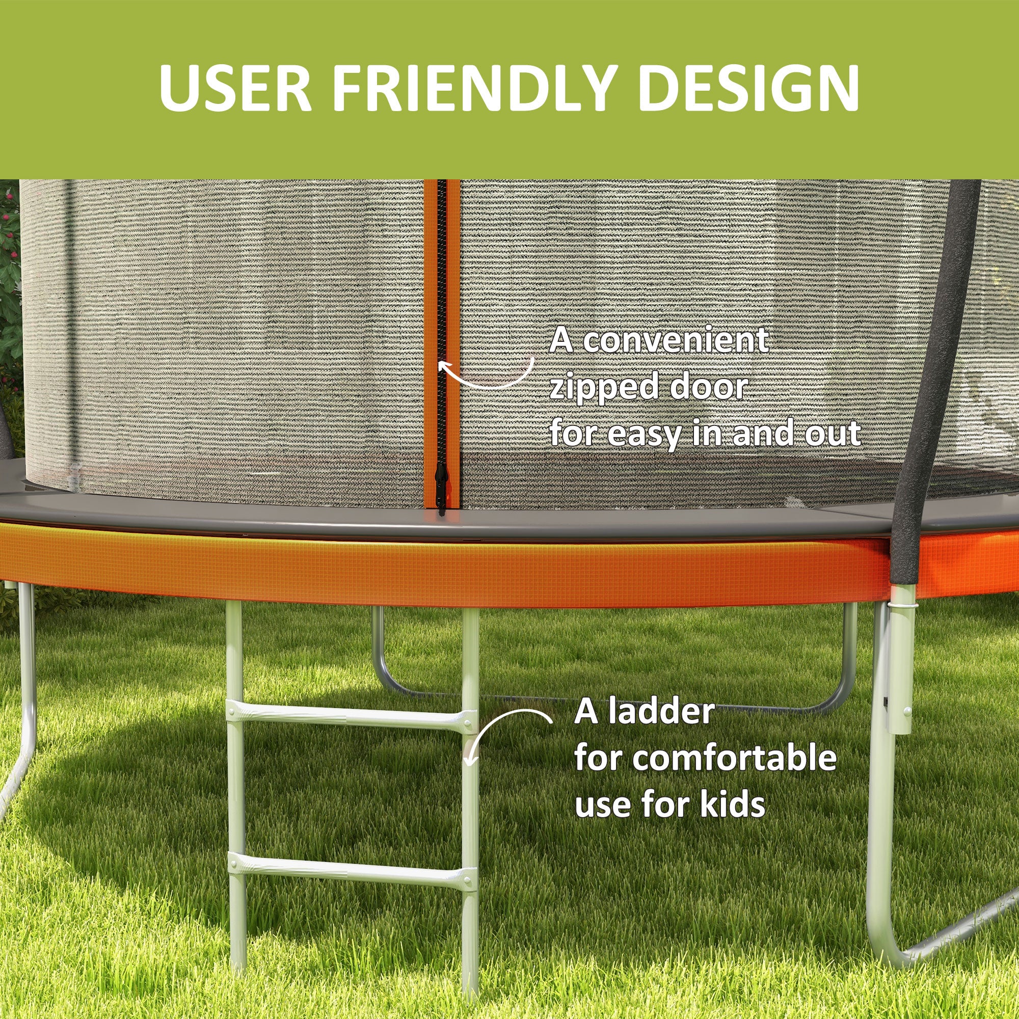 10ft Outdoor Trampoline with Enclosure Net and Ladder, Backyard Fitness Trampoline for Teens and Adults Trampolines at Gallery Canada