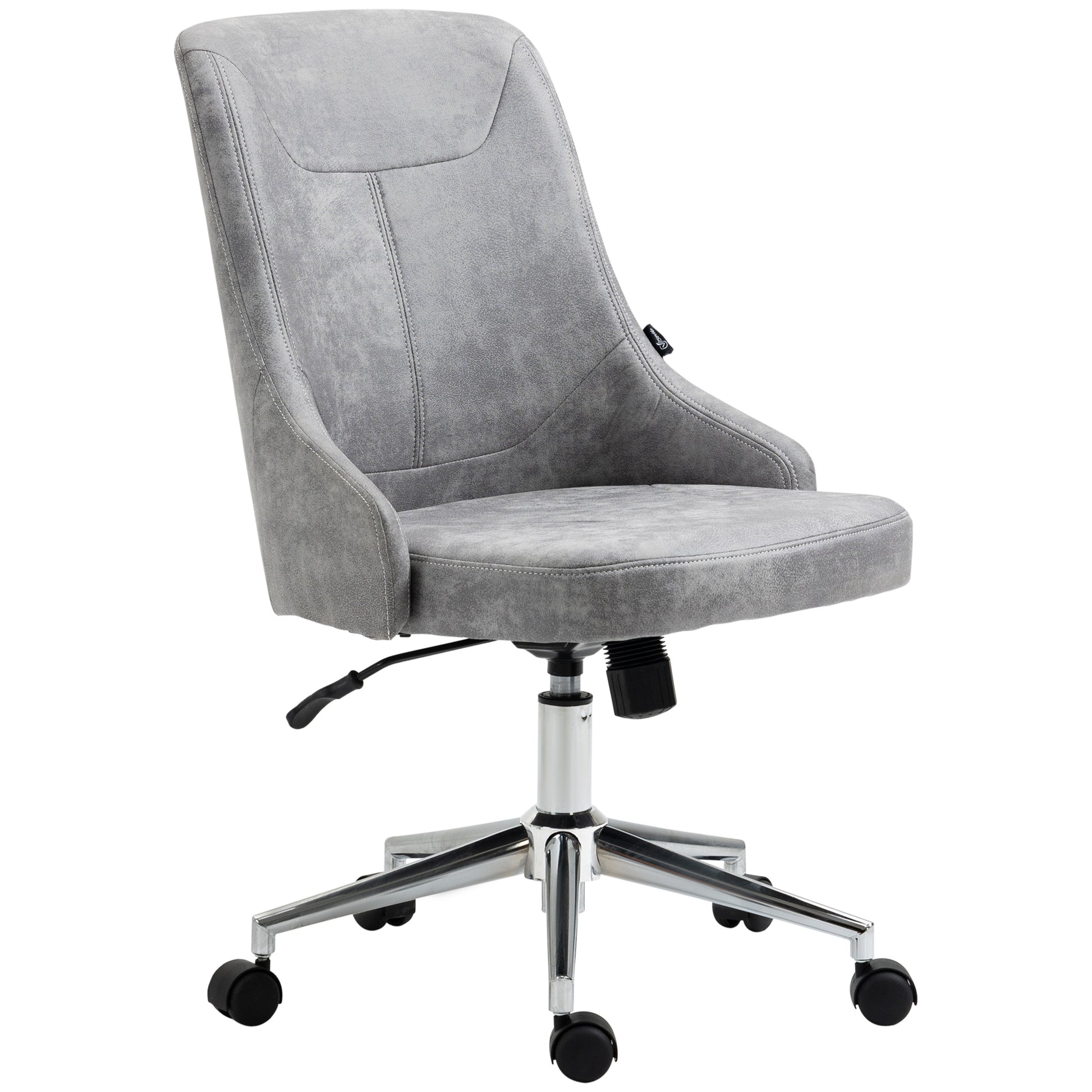 Mid-Back Home Office Chair, Height Adjustable Task Chair with 360 Degree Swivel, Light Grey Task Chairs   at Gallery Canada