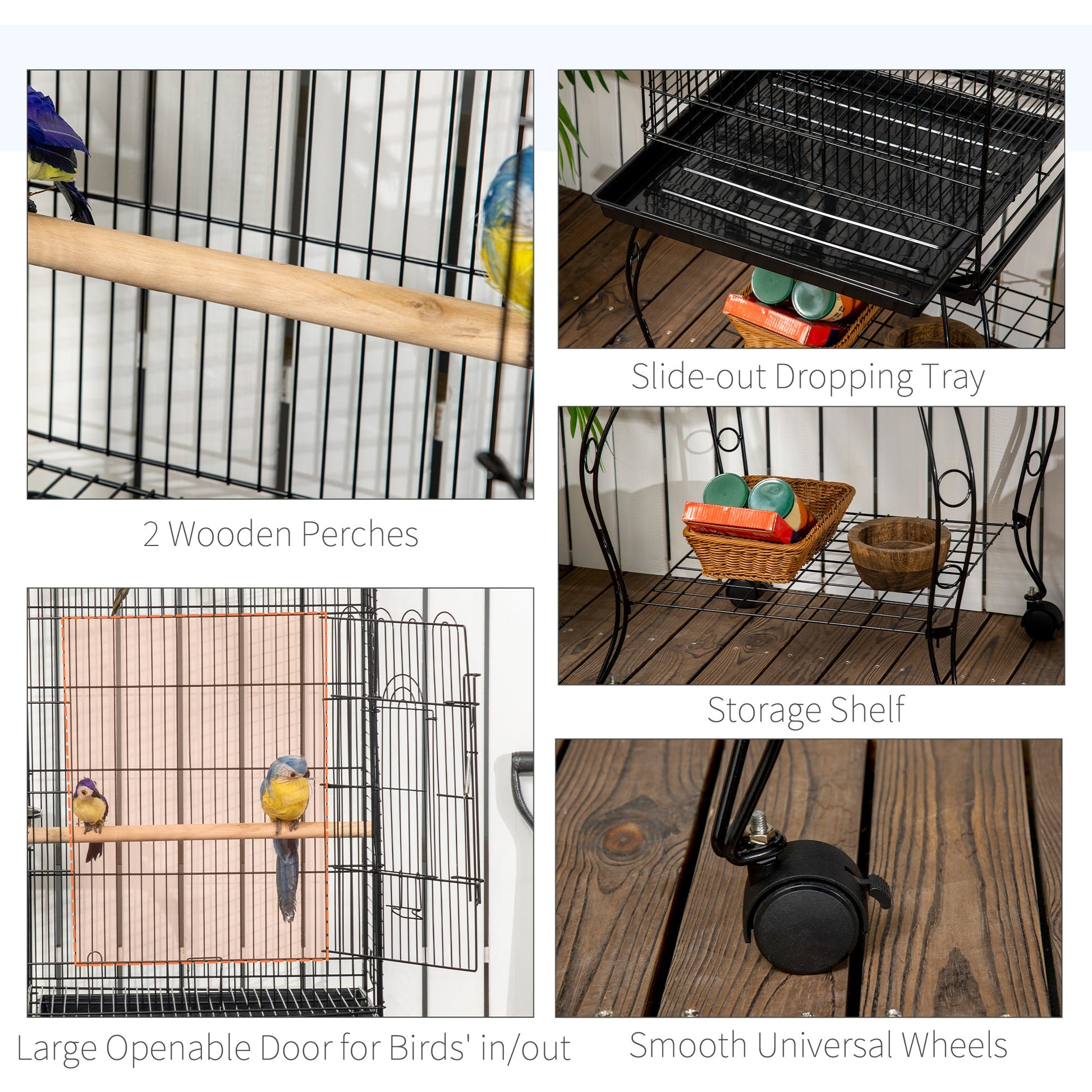 60" Large Bird Cage with Openable Top for Cockatie, Sun Conure Bird Cages   at Gallery Canada