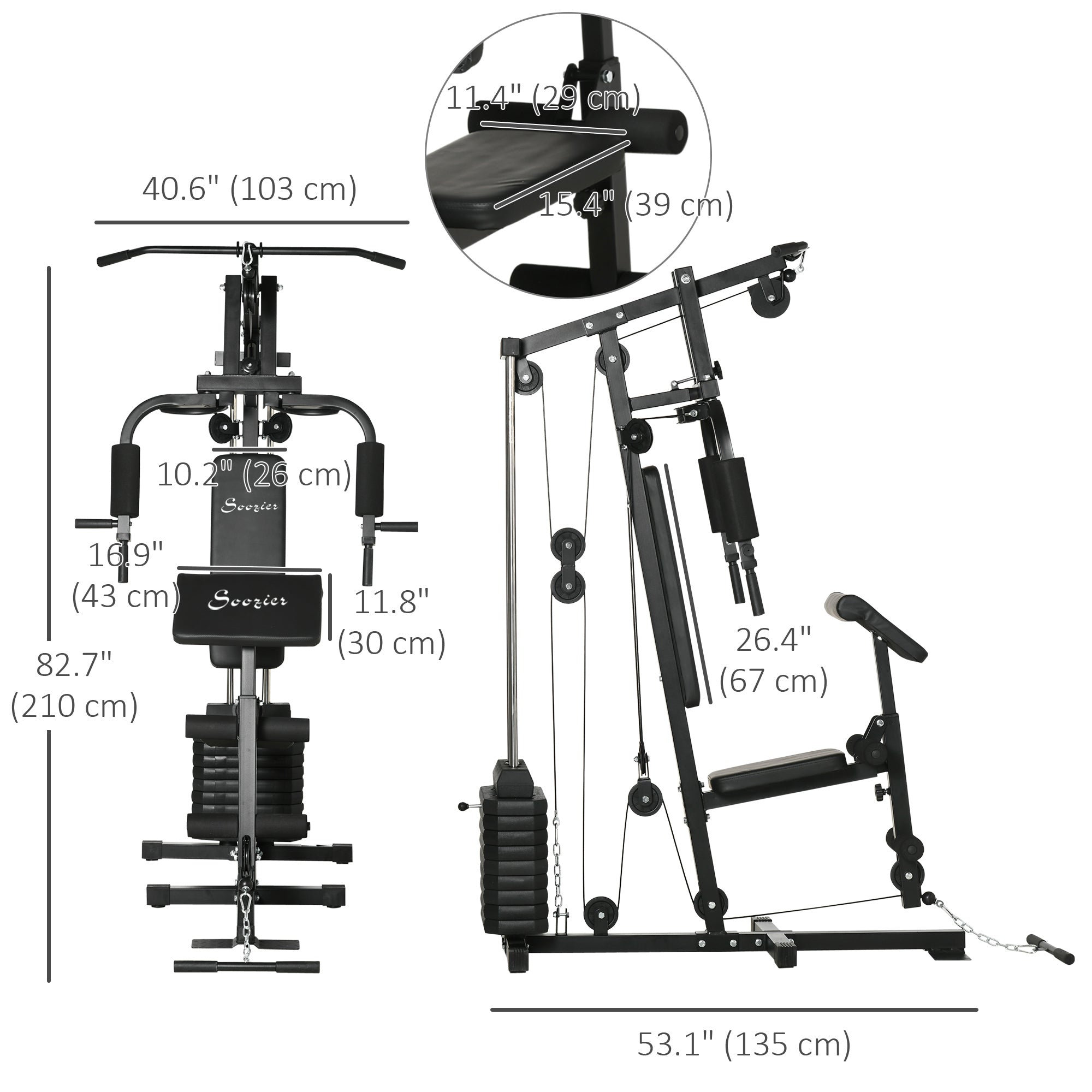 Multi-Exercise Home Gym Station with 99lbs Weight Stack, for for Back, Chest, Arms, Full Body Workout Power Towers at Gallery Canada