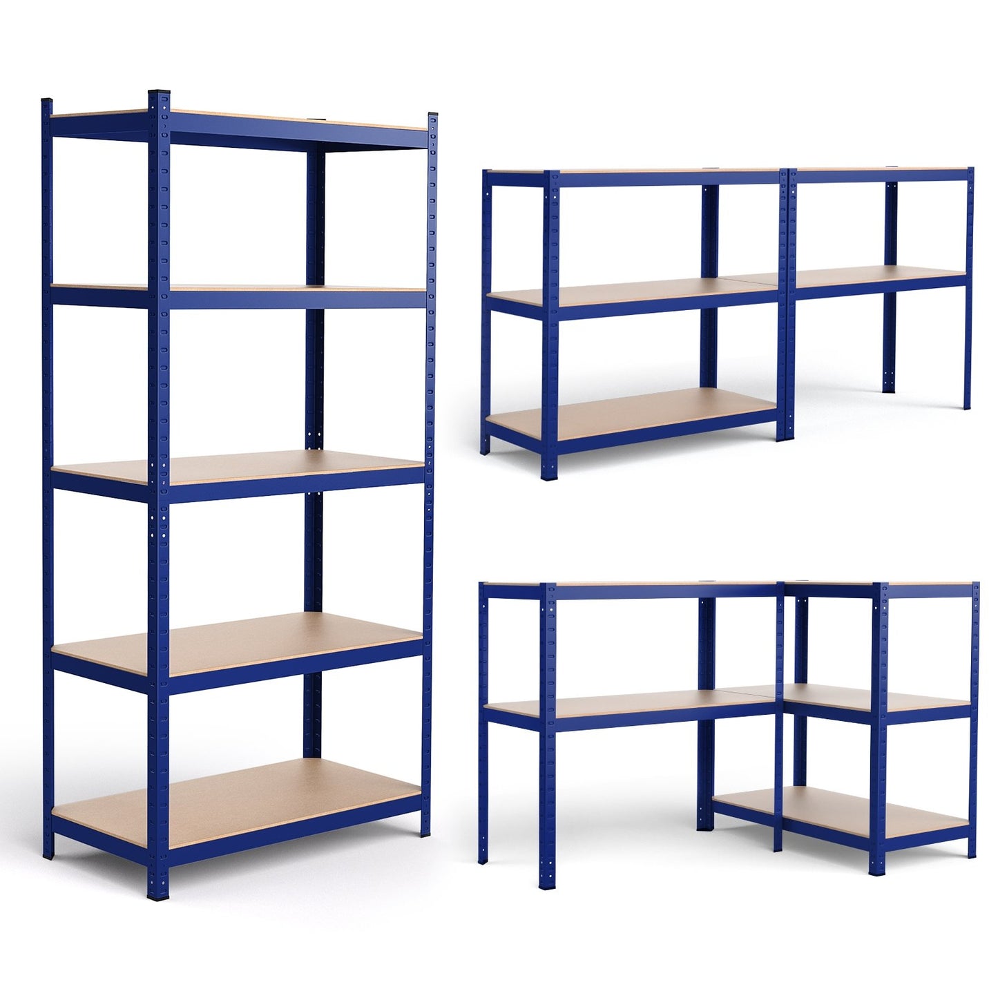 35.5 x 71 Inch Adjustable 5-Layer 2000 lbs Capacity Tool Shelf, Blue - Gallery Canada