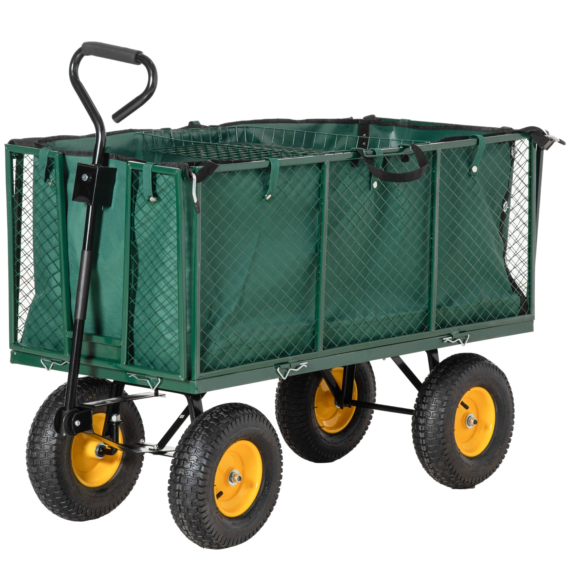 342L Utility Wagon Cart with Removable Mesh Sides to Convert into Flatbed for Beach Lawn Yard Folding Garden Carts at Gallery Canada