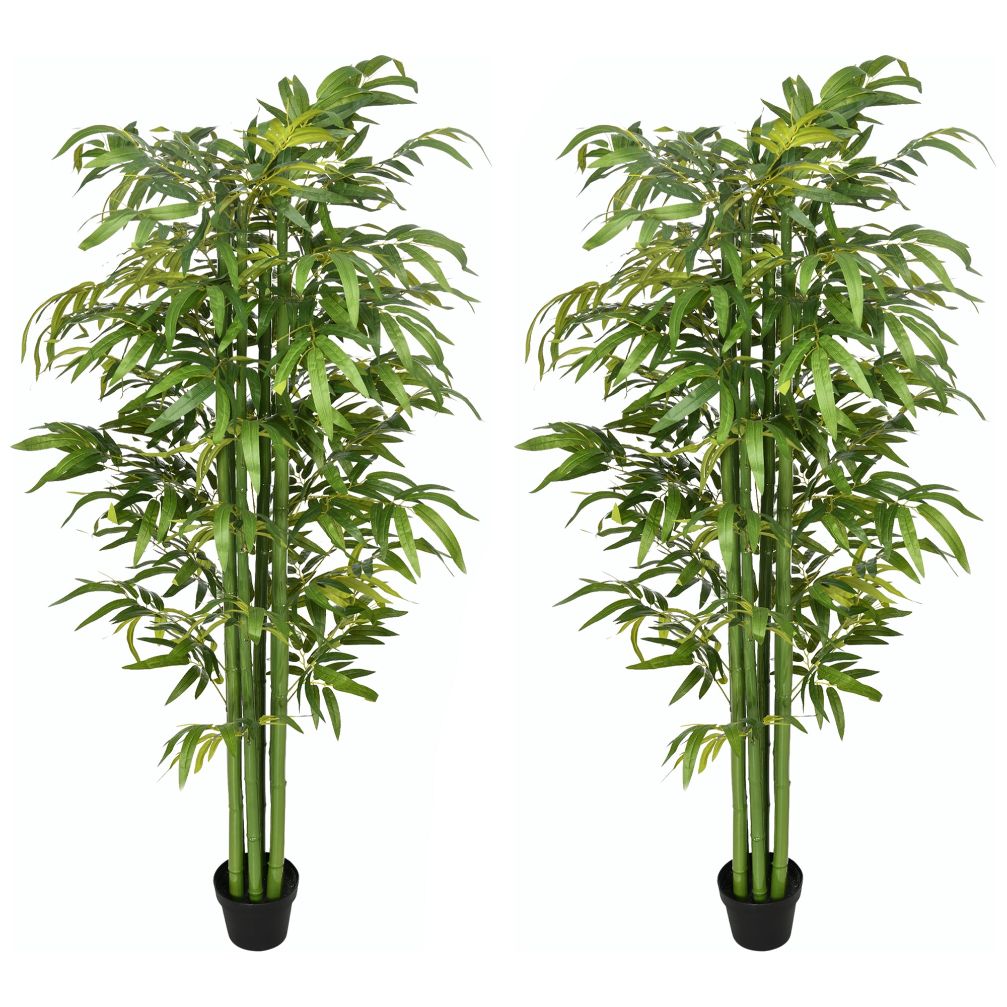 Set of 2 6 FT Artificial Tree Bamboo Tree Fake Plants in Pot for Home Office Living Room Decor, Green Artificial Trees   at Gallery Canada