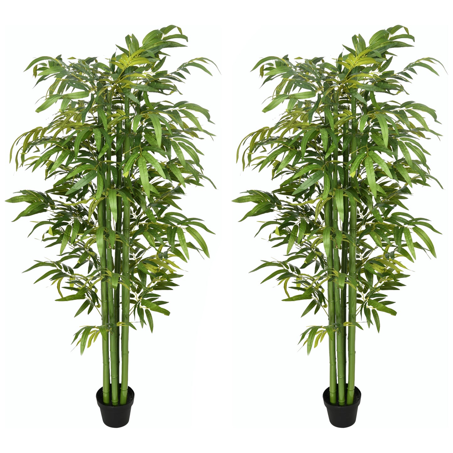 Set of 2 6 FT Artificial Tree Bamboo Tree Fake Plants in Pot for Home Office Living Room Decor, Green Artificial Trees   at Gallery Canada