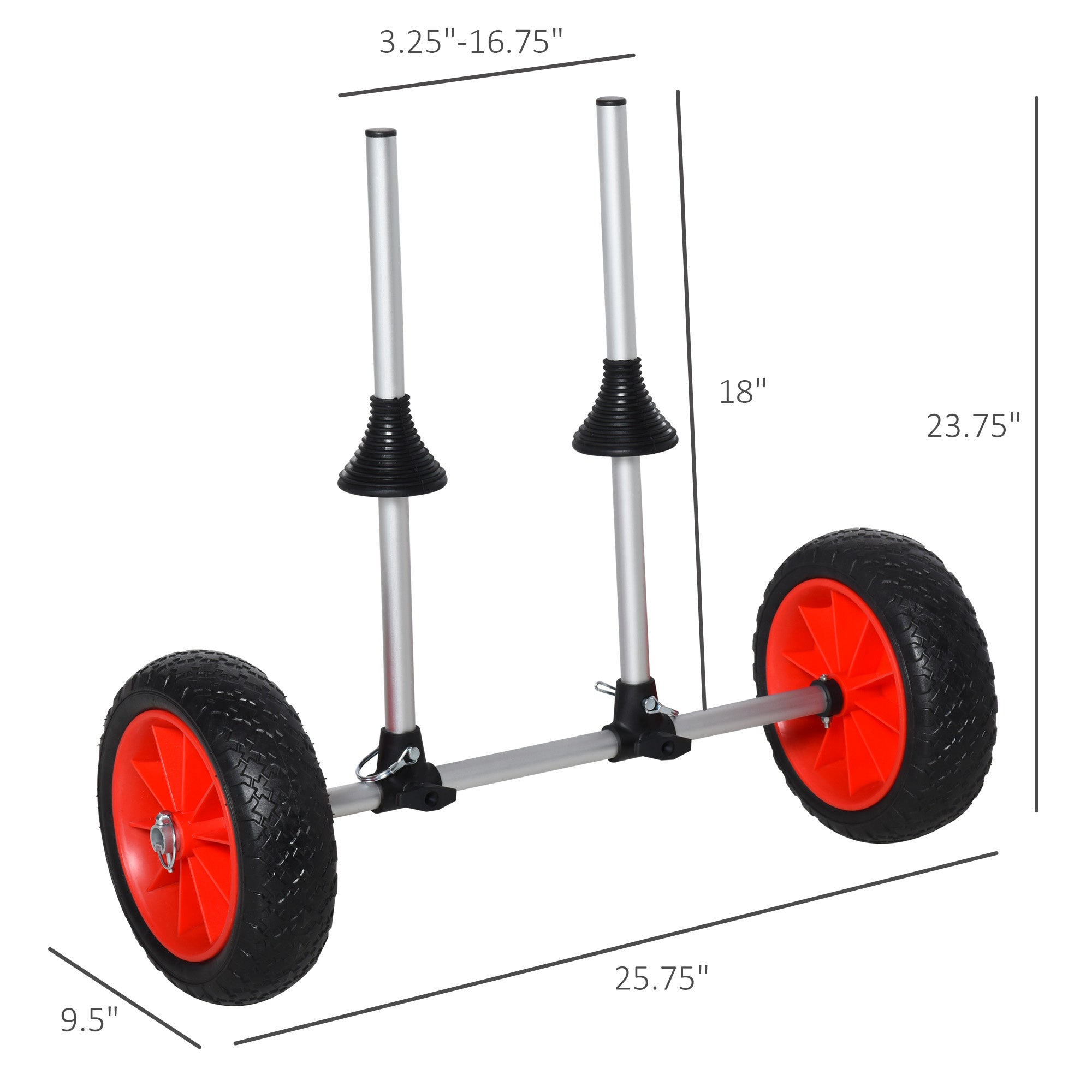 Universal Kayak Cart Trolley Trailer with Strong Aluminum Frame, Adjustable Width Crossbar, Large Tires Kayak Carts at Gallery Canada
