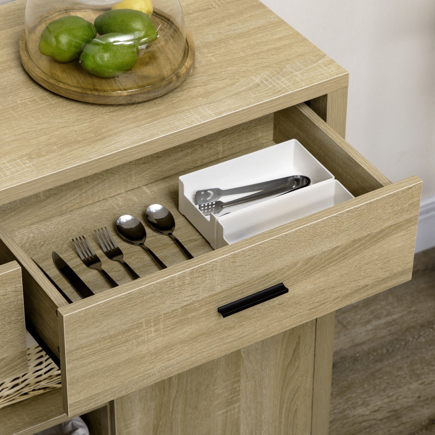 Buffet Table Sideboard and Buffet with 2 Drawers 2 Door Cupboards 2 Open Shelves for Living Room Light Grey Bar Cabinets   at Gallery Canada