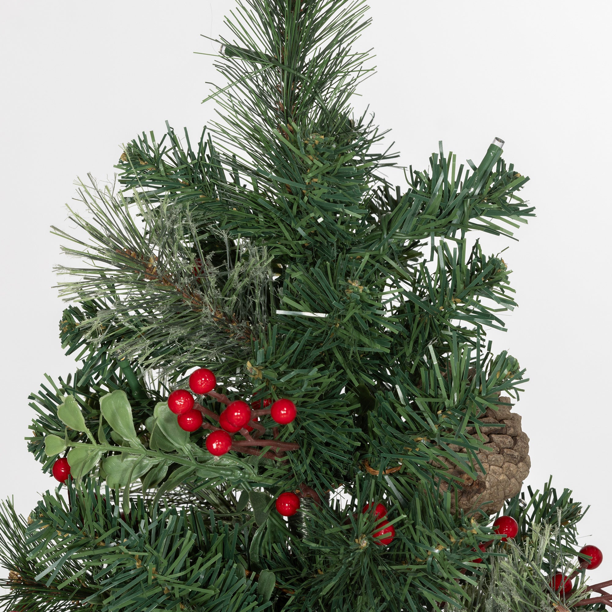 2ft 2 Pack Artificial Christmas Tree, Pre Lit Christmas Tree with Red Berries and Pine Cones, Battery Operated, Green Pre Lit Christmas Trees   at Gallery Canada