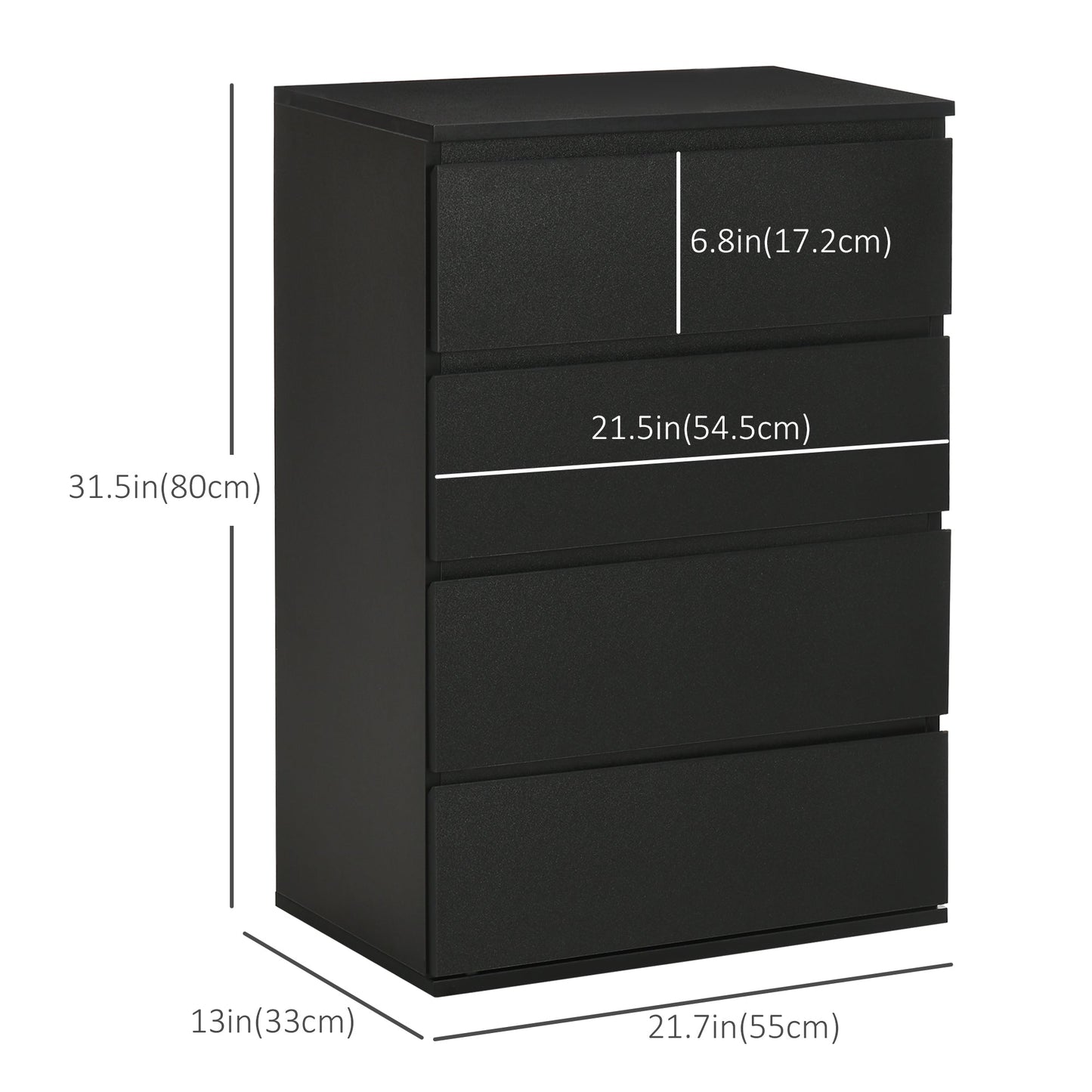 Chest of Drawer, 4 Drawers Storage Cabinet Freestanding Tower Unit for Bedroom, Black Storage Cabinets   at Gallery Canada