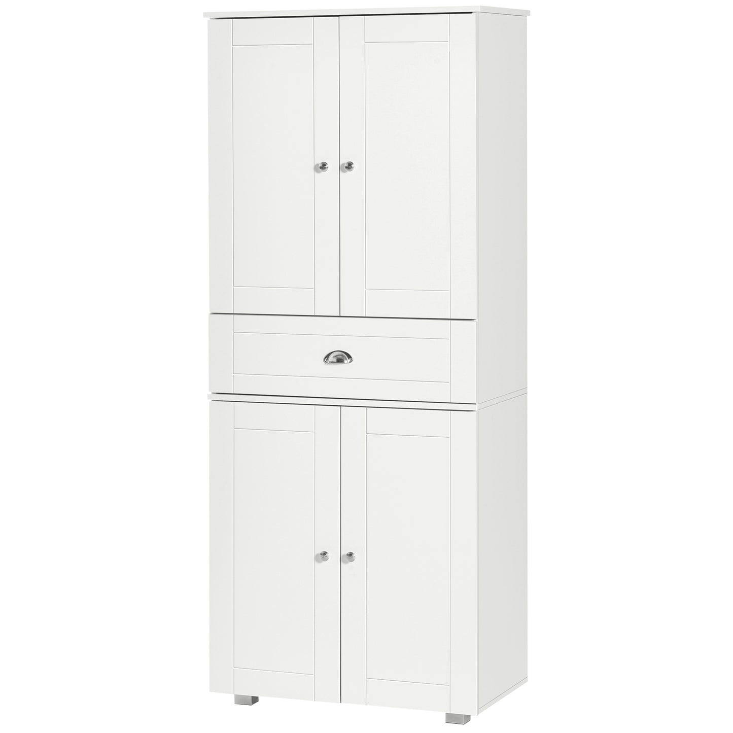 72" Kitchen Pantry Cabinet, Modern Kitchen Pantry Storage Cabinet with 4 Doors and 3 Adjustable Shelves, White Kitchen Pantry Cabinets   at Gallery Canada