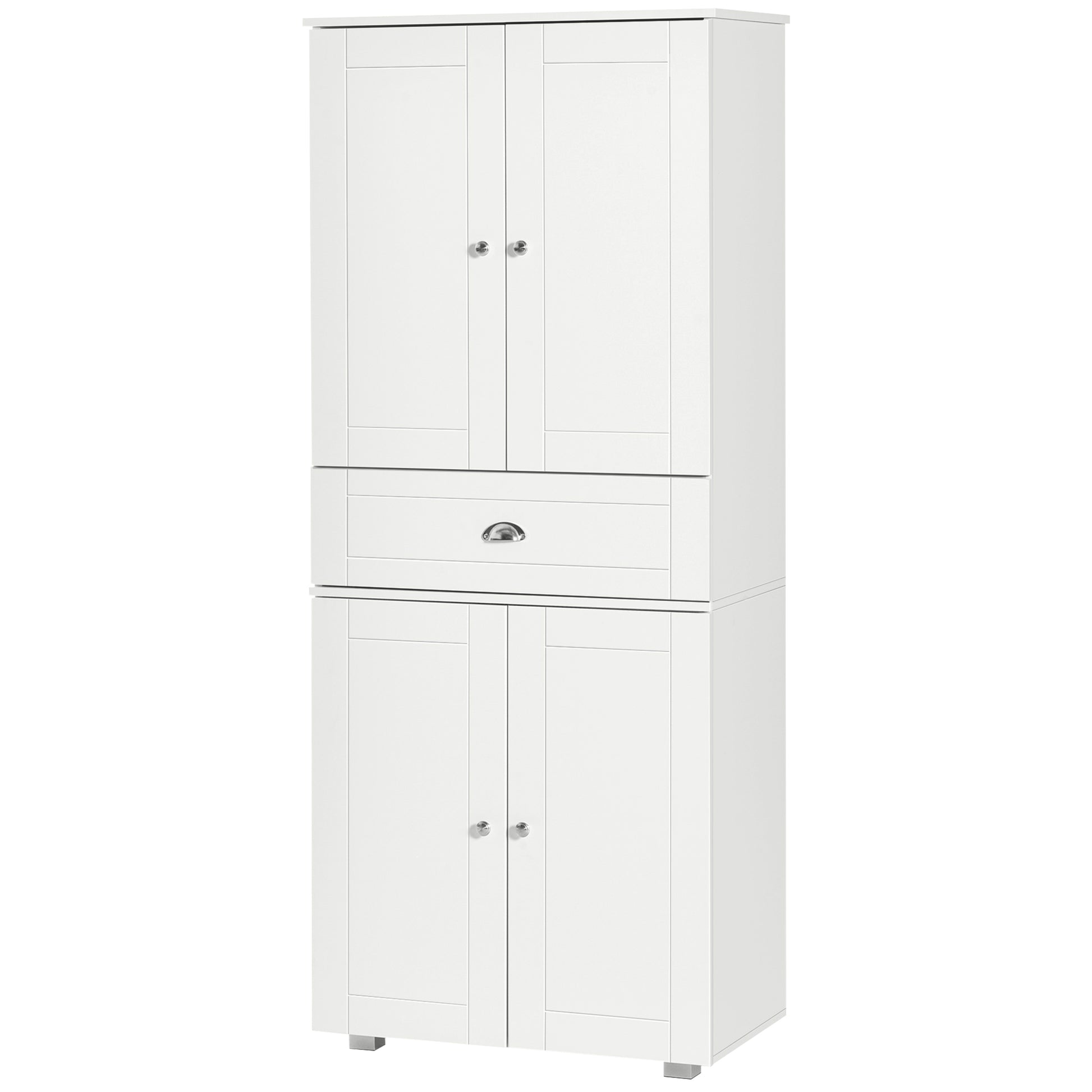 72" Kitchen Pantry Cabinet, Modern Kitchen Pantry Storage Cabinet with 4 Doors and 3 Adjustable Shelves, White Kitchen Pantry Cabinets   at Gallery Canada