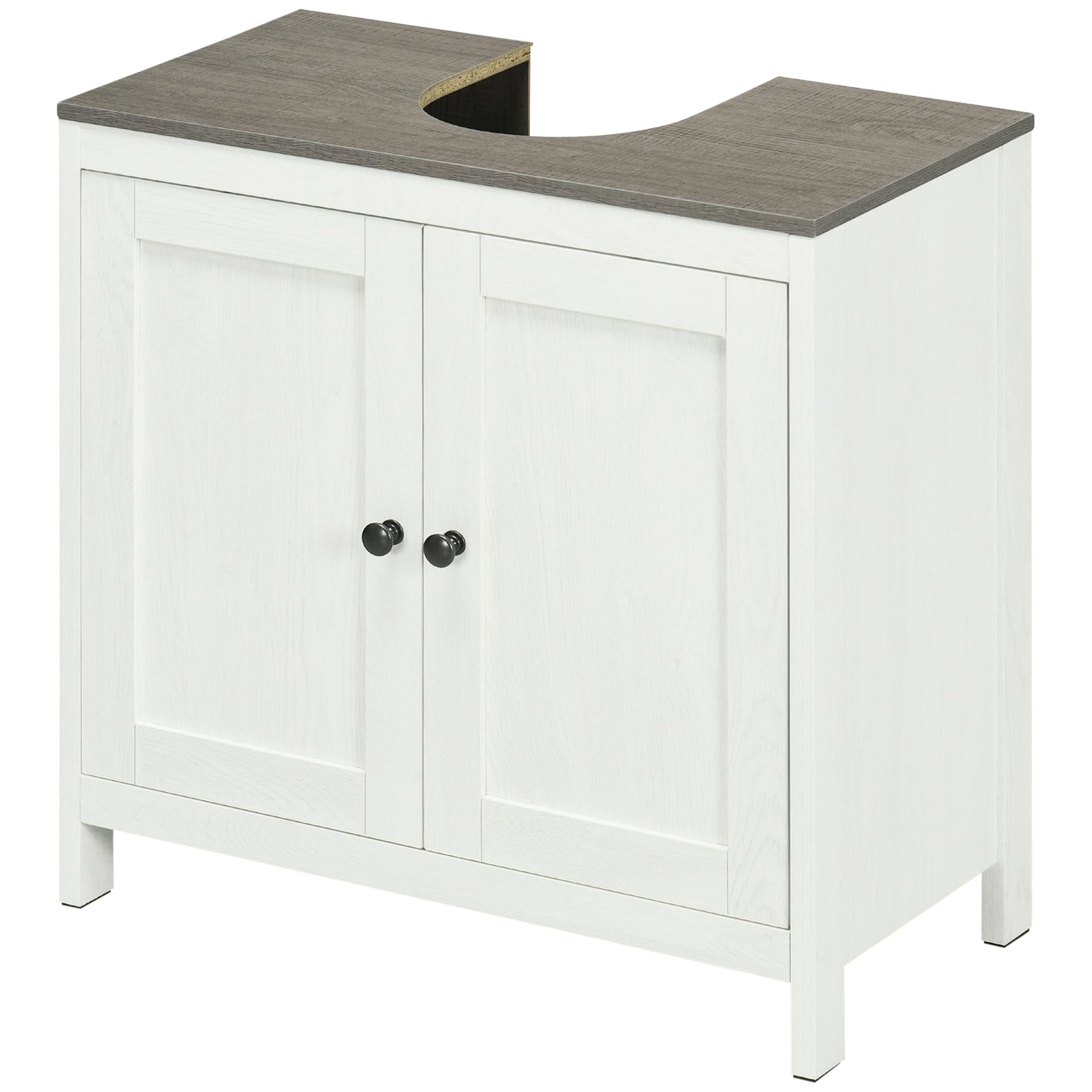 Antique Bathroom Sink Cabinet, Pedestal Sink Storage Cabinet with Double Doors and Adjustable Shelves, White Bathroom Cabinets Multi Colour  at Gallery Canada