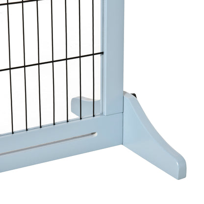 41"-72" Wooden Freestanding Pet Gate with Support Feet, for Small Medium Dogs, Grey Houses, Kennels & Pens   at Gallery Canada