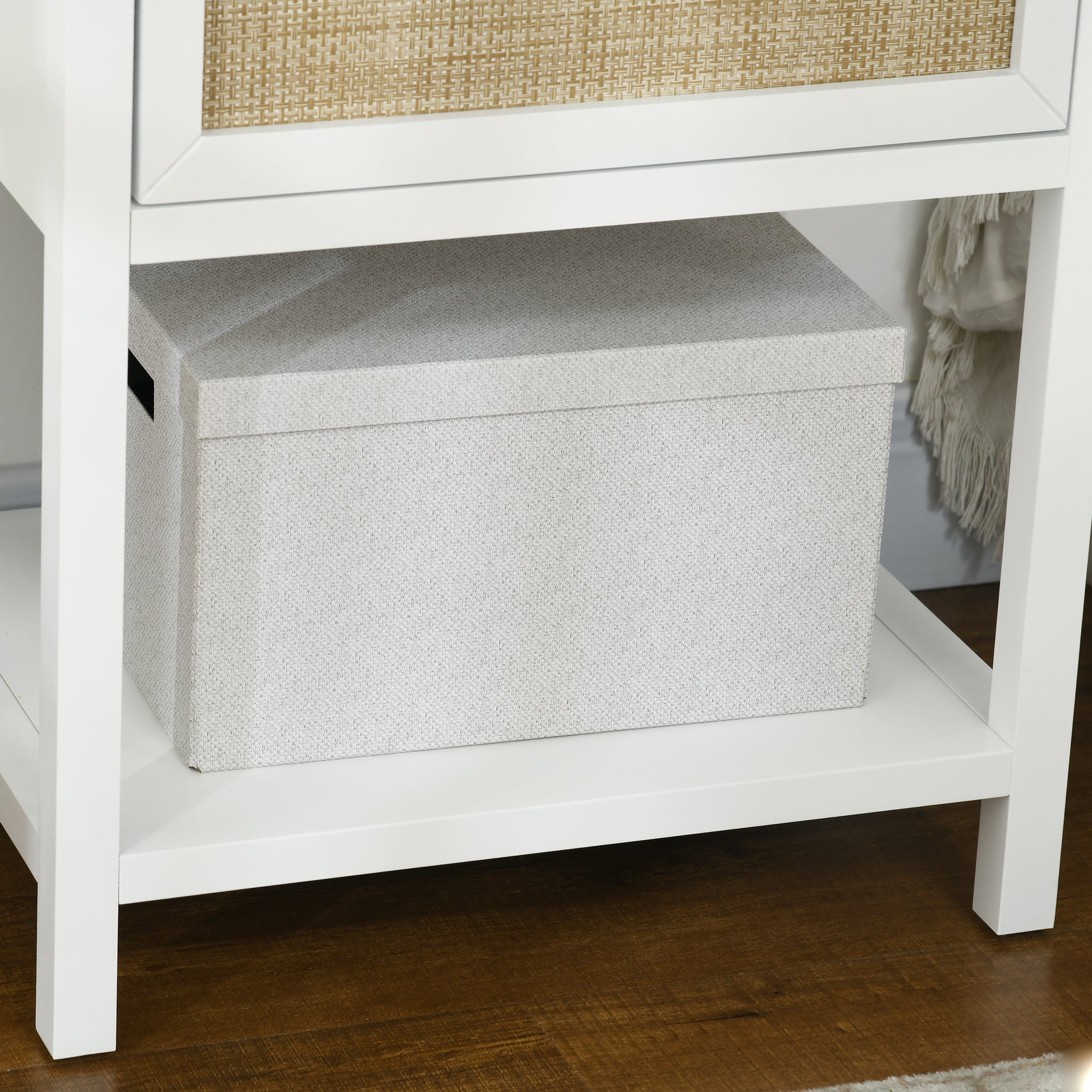 Boho Nightstand, Bedside Table with Rattan Drawer and Open Shelf, Side End Table for Bedroom, Living Room Bedside Tables at Gallery Canada